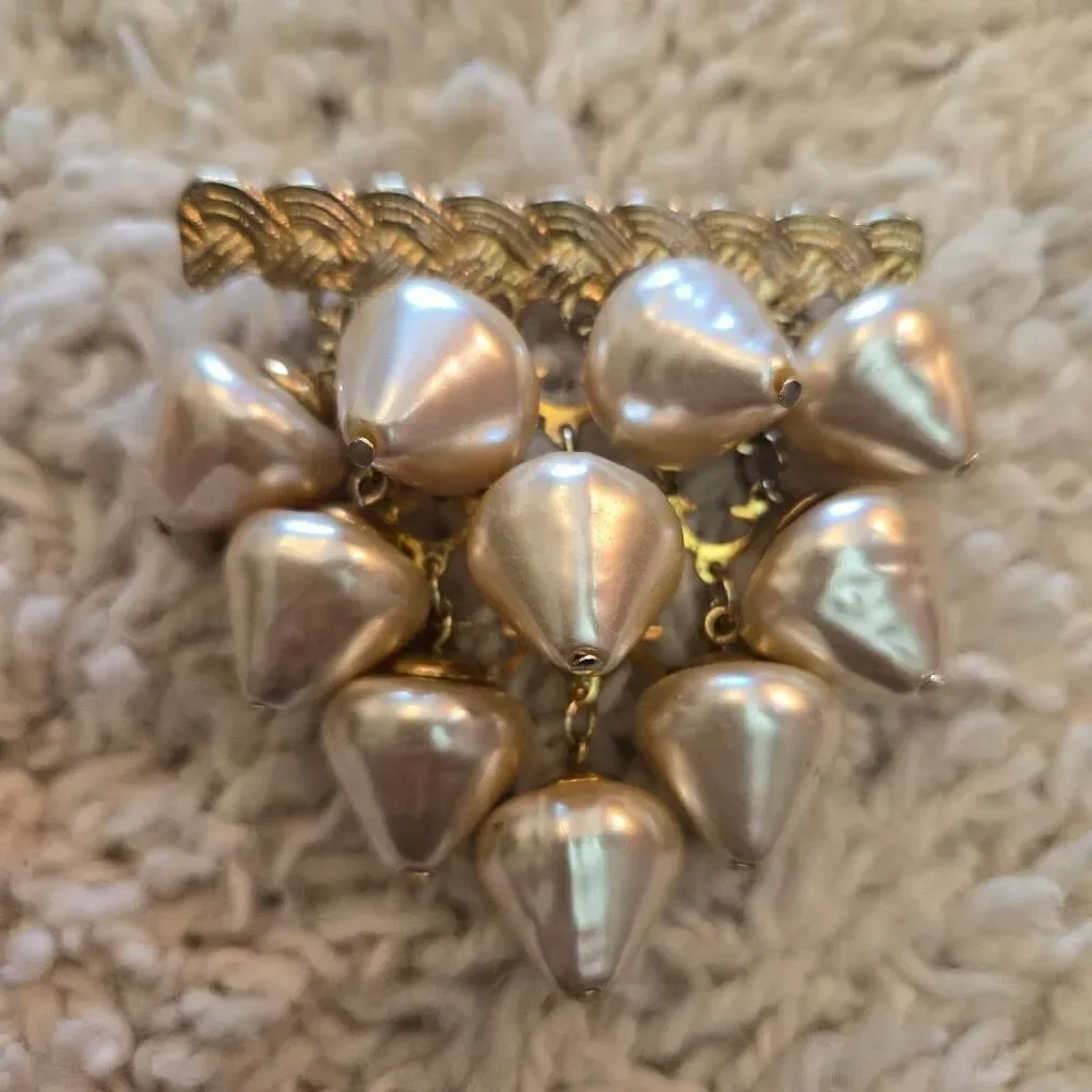 Vintage Pearl Grape Cluster Brooch Pin